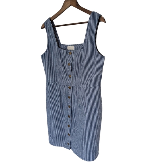 Jackson Rowe Rosario Dress Nautical Sustainable Womens L Preppy Layering Stripe - Picture 4 of 13